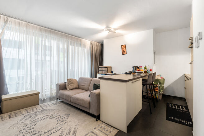 Cet appartement r&eacute;cent d&rsquo;une chambre b&eacute;n&eacute;ficie d&rsquo;un emplacement de choix, en face du quartier tendance du Canal et &agrave; proximit&eacute; de Tour & Taxis et de la place Rogier.

Situ&eacute; au 3e &eacute;tage, l&rsquo;appartement dispose d&rsquo;une terrasse orient&eacute;e sud-est