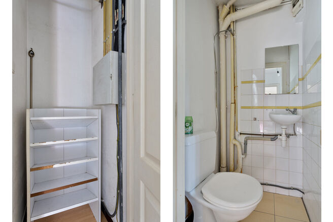 Dit duplexappartement op de tweede verdieping beschikt over 2 slaapkamers, 2 badkamers, 2 toiletten en een terras op het zuidwesten. Het is gelegen in een kleinschalige mede-eigendom met slechts drie appartementen.

Via de inkomhal komt u terecht in de ru