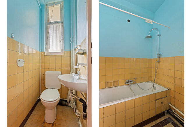 This classy one-bedroom apartment with 2 terraces and 2 spacious attic storerooms is located on the 2nd floor of a co-ownership building, perfectly situated in the European Quarter, between Schuman and Brussels Park.

The apartment is arranged as follows: