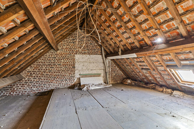 Deze goed gelegen eengezinswoning met ruime tuin en garage/werkplaats ligt op een perceel van 736 m² en bestaat uit twee delen.

Het hoofdgebouw is een volledige gezinswoning met 3 slaapkamers en 1 badkamer. Achteraan bevindt zich een aparte wooneenheid 