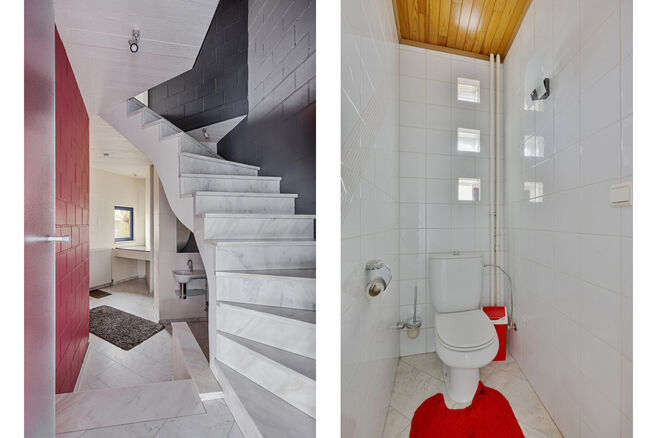 Cette spacieuse maison familiale avec trois chambres, un garage pratique et spacieux ainsi qu’un magnifique jardin paysager est idéalement située dans un environnement calme et rural.

Disposition de la maison :
En entrant, vous accédez au hall d’e