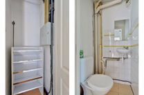 Ce duplex au deuxième étage dispose de 2 chambres, 2 salles de bains, 2 toilettes et une terrasse orientée sud-ouest. Il est situé dans une petite copropriété de seulement trois appartements.

Depuis le hall d’entrée, vous accédez à l’espace 